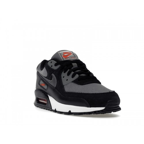 Кроссы Nike Air Max 90 Grey Black Red (2022) - мужская сетка размеров