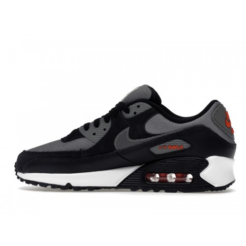 Кроссы Nike Air Max 90 Grey Black Red (2022) - мужская сетка размеров