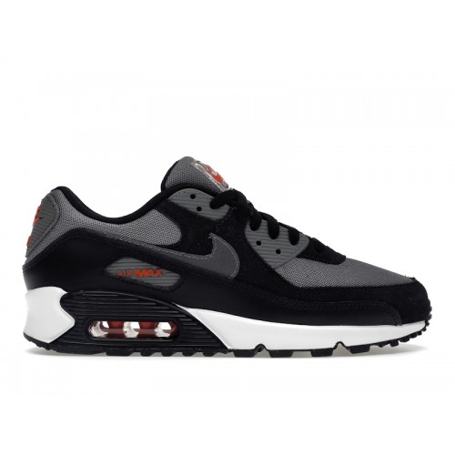 Кроссы Nike Air Max 90 Grey Black Red (2022) - мужская сетка размеров