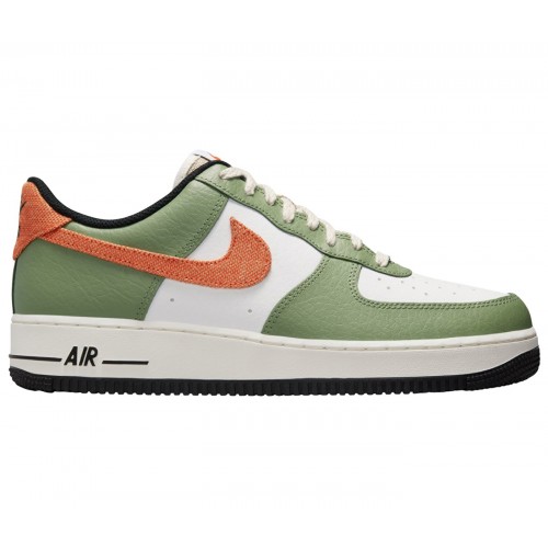 Кроссы Nike Air Force 1 Low 07 Oil Green Orange - мужская сетка размеров