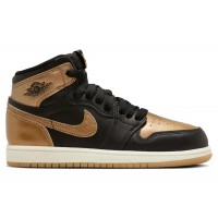Детские кроссовки Jordan 1 Retro High OG Black Metallic Gold (PS)