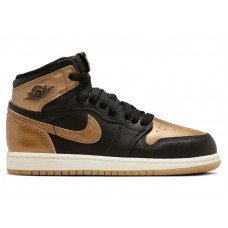 Детские кроссовки Jordan 1 Retro High OG Black Metallic Gold (PS)