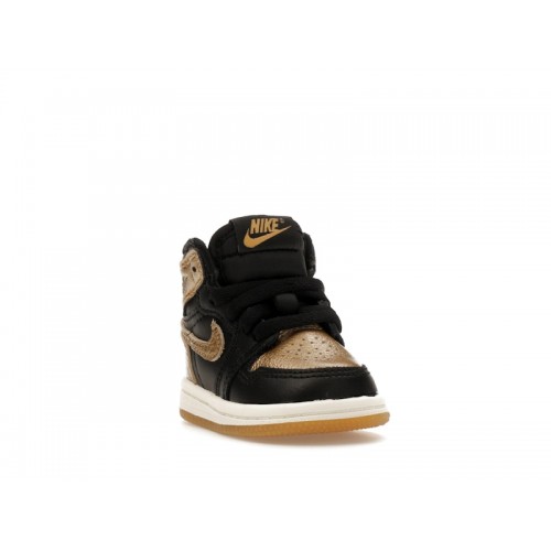 Air Jordan 1 Retro High OG TD Black Gold - детская сетка размеров
