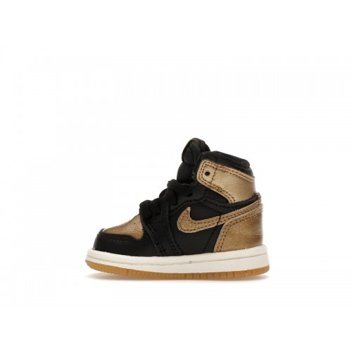 Air Jordan 1 Retro High OG TD Black Gold - детская сетка размеров