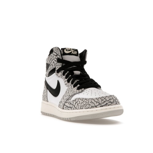 Кроссы Jordan 1 Retro High OG White Cement (GS) - подростковая сетка размеров