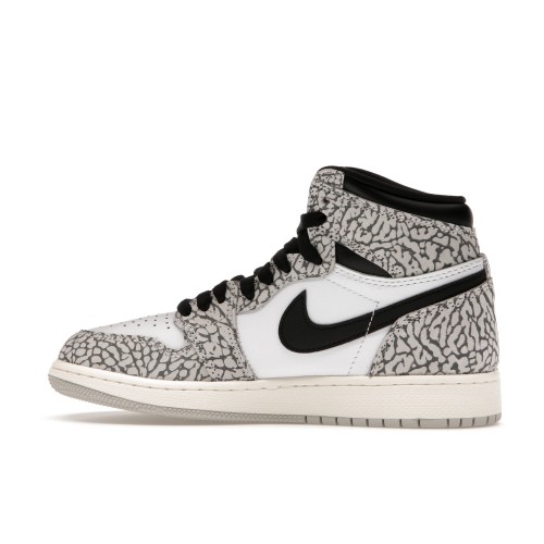 Кроссы Jordan 1 Retro High OG White Cement (GS) - подростковая сетка размеров