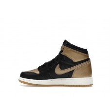 Подростковые Jordan 1 Retro High OG Black Metallic Gold (GS)