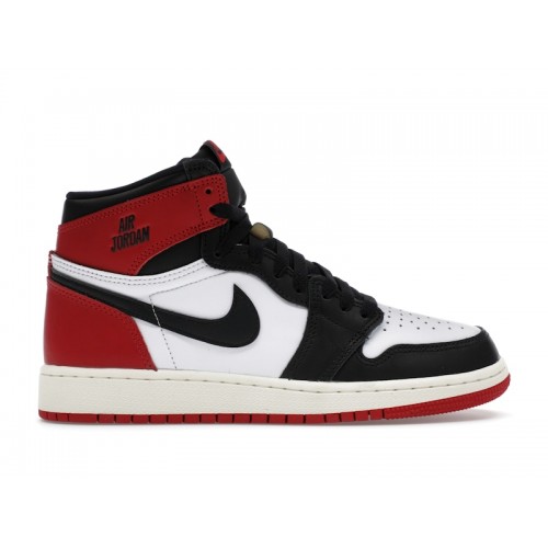 Кроссы Jordan 1 Retro High OG Black Toe Reimagined (GS) - подростковая сетка размеров