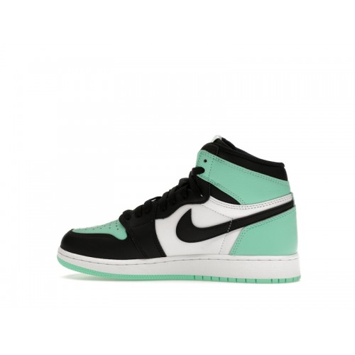 Кроссы Jordan 1 Retro High OG Green Glow (GS) - подростковая сетка размеров