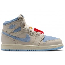Детские Jordan 1 Retro High OG Pale Ivory Psychic Blue (PS)
