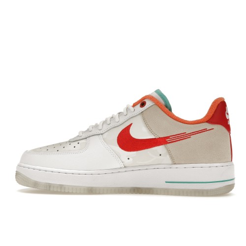 Кроссы Nike Air Force 1 Low 07 PRM Just Do It White Red Teal - мужская сетка размеров