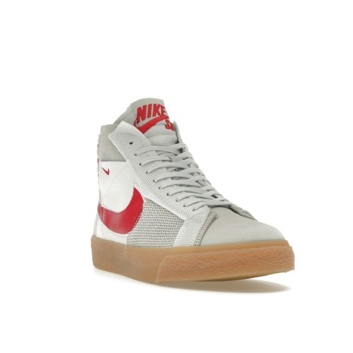 Кроссы Nike SB Zoom Blazer Mid Premium Deconstructed White University Red Gum - мужская сетка размеров