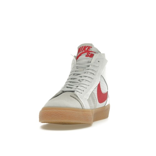 Кроссы Nike SB Zoom Blazer Mid Premium Deconstructed White University Red Gum - мужская сетка размеров