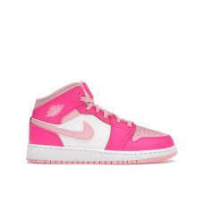 Подростковые кроссовки Jordan 1 Mid Fierce Pink (GS)