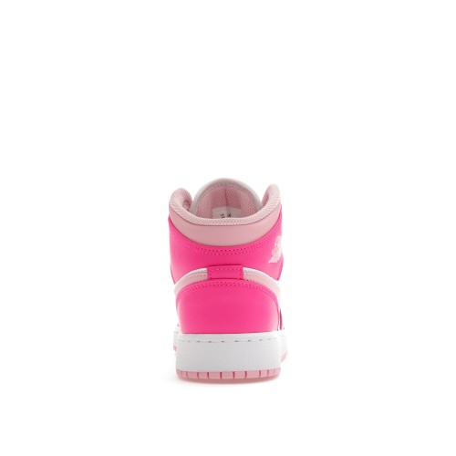 Кроссы Jordan 1 Mid Fierce Pink (GS) - подростковая сетка размеров