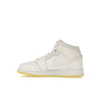 Подростковые Jordan 1 Mid Sail Light Laser Orange (GS)