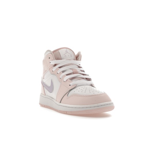 Кроссы Jordan 1 Mid Pink Wash (GS) - подростковая сетка размеров