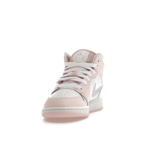 Кроссы Jordan 1 Mid Pink Wash (GS) - подростковая сетка размеров