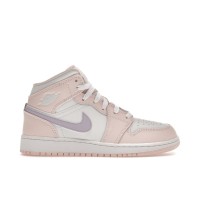 Подростковые кроссовки Jordan 1 Mid Pink Wash (GS)