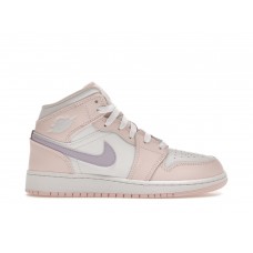 Подростковые кроссовки Jordan 1 Mid Pink Wash (GS)