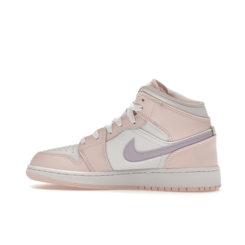 Кроссы Jordan 1 Mid Pink Wash (GS) - подростковая сетка размеров