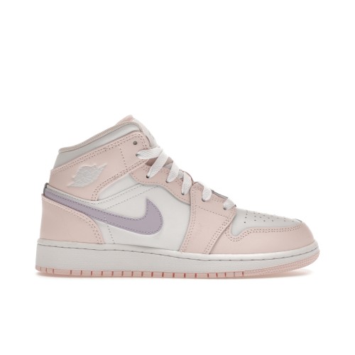 Кроссы Jordan 1 Mid Pink Wash (GS) - подростковая сетка размеров