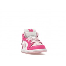Малышам Jordan 1 Mid White Fierce Pink (TD)