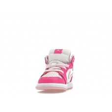 Малышам Jordan 1 Mid White Fierce Pink (TD)