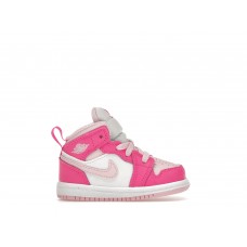 Кроссовки для малыша Jordan 1 Mid White Fierce Pink (TD)