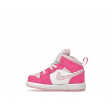 Малышам Jordan 1 Mid White Fierce Pink (TD)