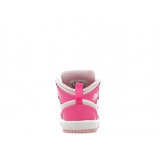 Малышам Jordan 1 Mid White Fierce Pink (TD)