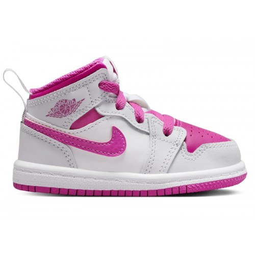 Air Jordan 1 Mid TD Fire Pink - детская сетка размеров