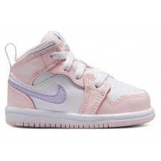 Малышам Jordan 1 Mid Pink Wash White Violet Frost (TD)