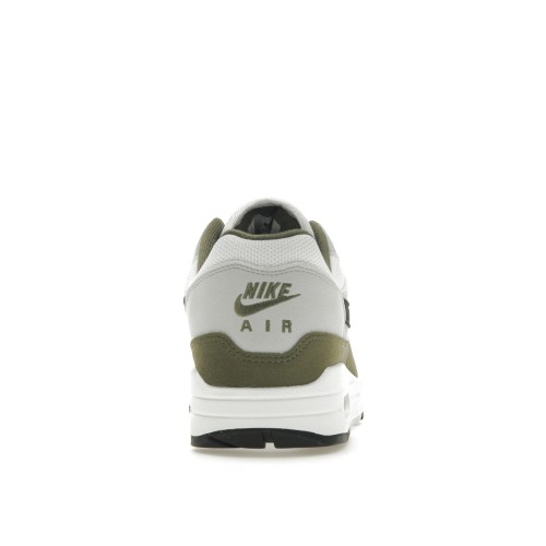 Кроссы Nike Air Max 1 White Black Medium Olive - мужская сетка размеров