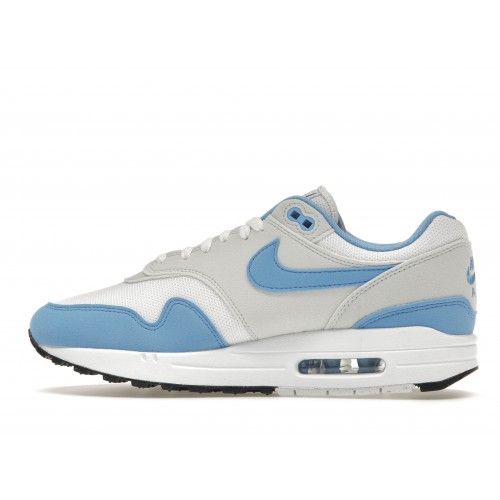 Кроссы Nike Air Max 1 White University Blue - мужская сетка размеров