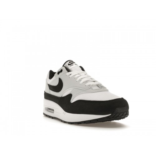 Кроссы Nike Air Max 1 White Black - мужская сетка размеров