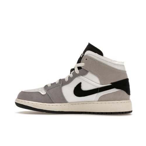 Кроссы Jordan 1 Mid SE Craft White Cement Grey Black (GS) - подростковая сетка размеров