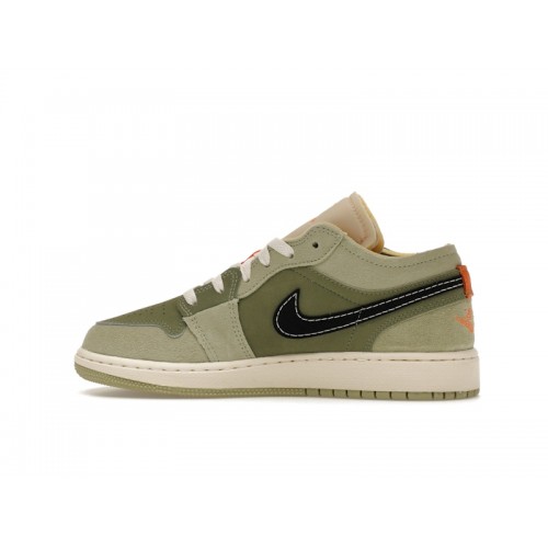 Кроссы Jordan 1 Low SE Sky J Light Olive (GS) - подростковая сетка размеров