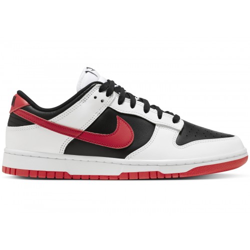 Кроссы Nike Dunk Low Retro White Black University Red - мужская сетка размеров