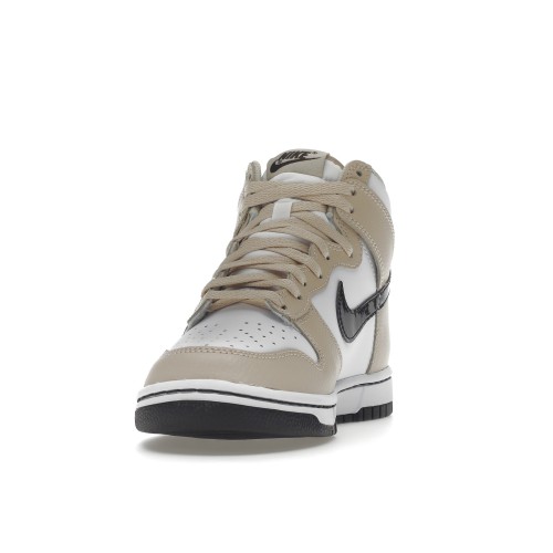 Кроссы Nike Dunk High White Sanddrift Brown (W) - женская сетка размеров