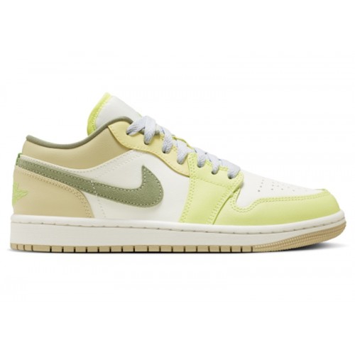Nike Wmns Air Jordan 1 Low Sail Pale Citron - женская сетка размеров