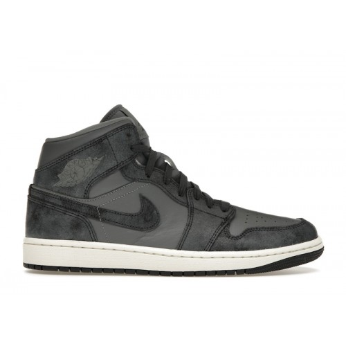 Wmns Air Jordan 1 Mid Distressed Smoke Grey - женская сетка размеров