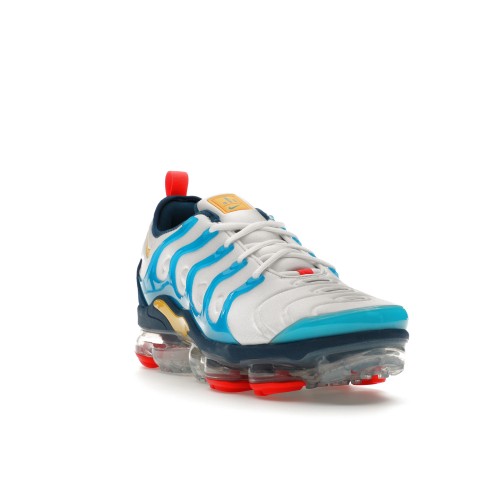 Кроссы Nike Air VaporMax Plus White Citron Pulse Industrial Blue - мужская сетка размеров