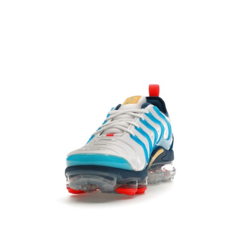 Кроссы Nike Air VaporMax Plus White Citron Pulse Industrial Blue - мужская сетка размеров