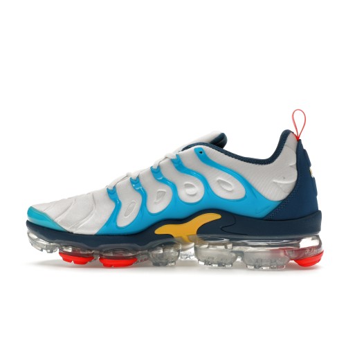 Кроссы Nike Air VaporMax Plus White Citron Pulse Industrial Blue - мужская сетка размеров