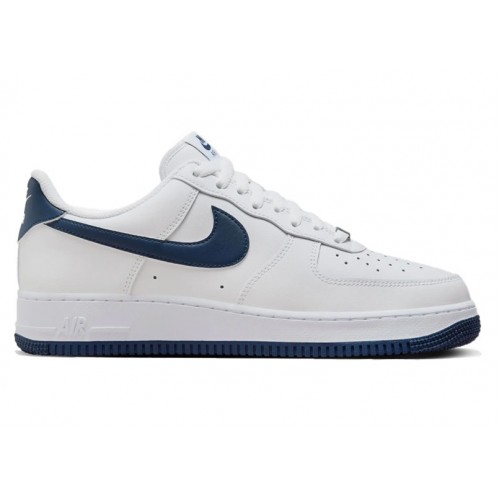 Кроссы Nike Air Force 1 07 White Midnight Navy (2024) - мужская сетка размеров