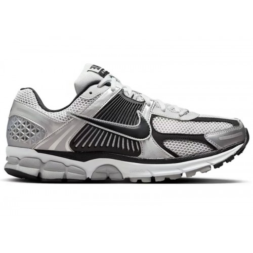 Кроссы Nike Zoom Vomero 5 Metallic Silver Black - мужская сетка размеров