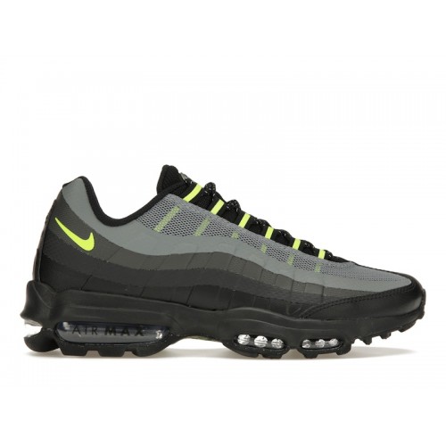 Кроссы Nike Air Max 95 Ultra Iron Grey Neon - мужская сетка размеров