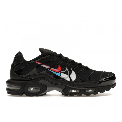 Кроссы Nike Air Max Plus Multi Swoosh Black Crimson - мужская сетка размеров