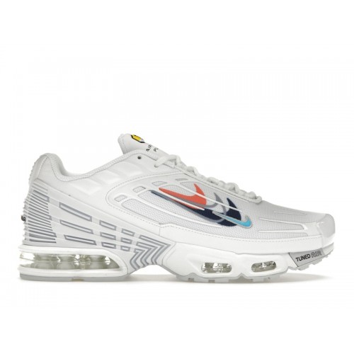 Кроссы Nike Air Max Plus 3 Multi Swoosh White Midnight Navy - мужская сетка размеров